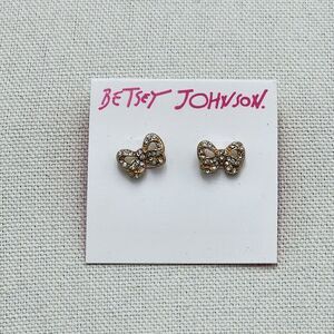 Betsey Johnson Pave Mini Bow Stud Earrings NEW